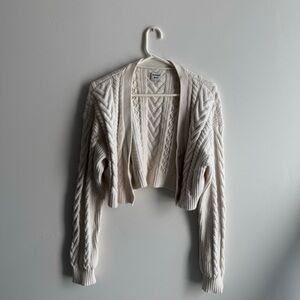 Cropped cable knit Aritzia cardigan